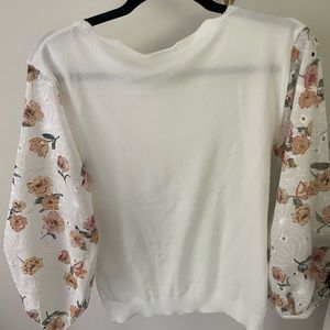 White floral sweater